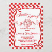 Whimsical Special Delivery Italian Pizza Baby Show Einladung (Vorne/Hinten)