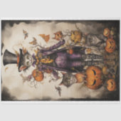 Whimsical Spooky Cat 4 Halloween Dekoupage Paper Seidenpapier (Vorderseite)
