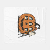 Whimsical Spooky Pumpkin mit Geistern, Katzen und  Fleecedecke (Vorderseite (Horizontal))