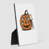Whimsical Spooky Pumpkin with Ghosts, Cats & Hallo Fotoplatte (Seite)