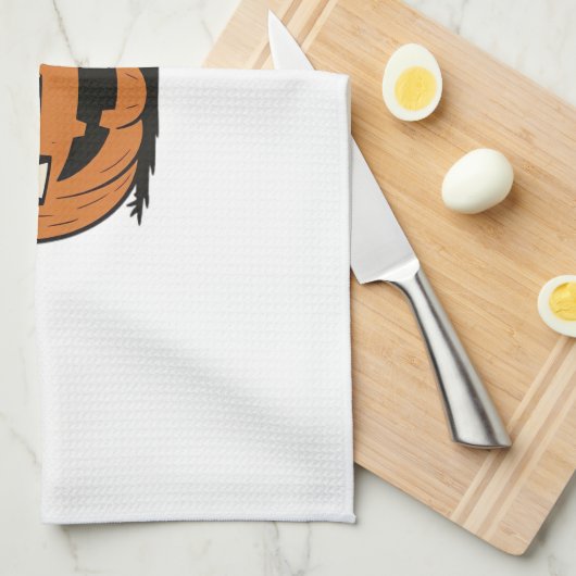 Whimsical Spooky Pumpkin with Ghosts, Cats & Hallo Geschirrtuch (Viertel Falte)