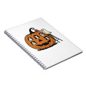 Whimsical Spooky Pumpkin with Ghosts, Cats & Hallo Notizblock (Rechte Seite)