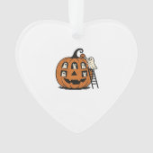Whimsical Spooky Pumpkin with Ghosts, Cats & Hallo Ornament (Vorderseite)