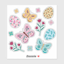 Whimsical Spring Floral, Butterfly und Ostereier