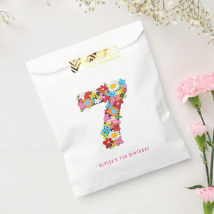 Whimsical Spring Flowers Girl's 7th Birthday Party Geschenktütchen