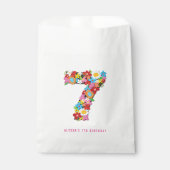 Whimsical Spring Flowers Girl's 7th Birthday Party Geschenktütchen (Vorderseite)