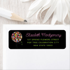 Whimsical Spring Flowers Pop Tree Farbige Adresse