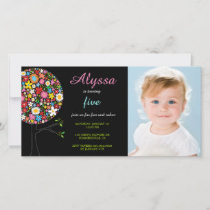 Whimsical Spring Flowers Pop Tree Foto Girl's