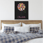 Whimsical Spring Flowers Pop Tree Niedliches Kinde Leinwanddruck (Insitu (Schlafzimmer))