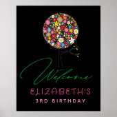 Whimsical Spring Flowers Pop Tree Party Willkommen Poster (Vorne)
