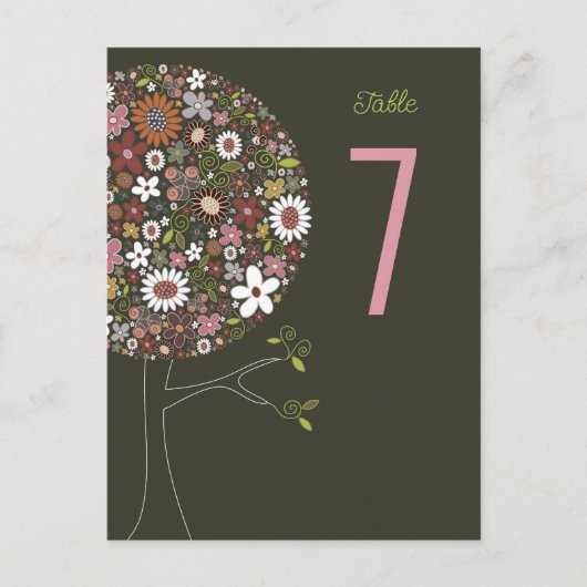 Whimsical Spring Flowers Pop Tree Tischnummer (Vorderseite)
