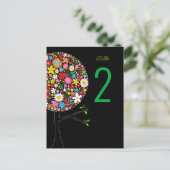 Whimsical Spring Flowers Pop Tree Tischnummer (Stehend Vorderseite)