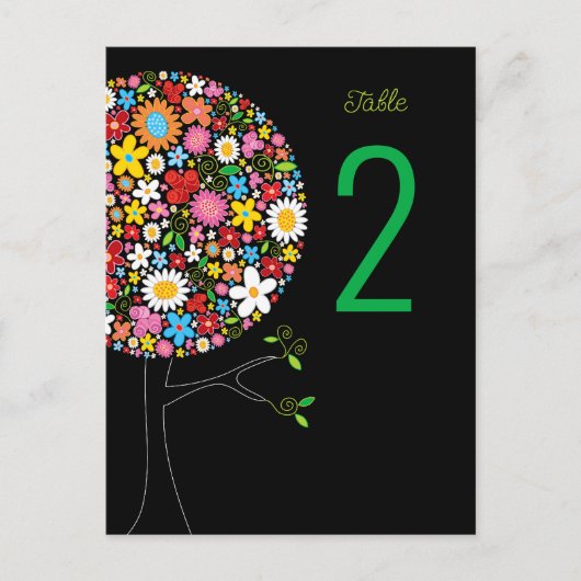 Whimsical Spring Flowers Pop Tree Tischnummer (Vorderseite)