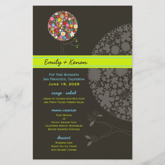 Whimsical Spring Flowers Pop Tree Wedding Party (Vorderseite)