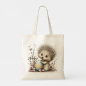 Whimsical Spring Hedgehog Illustration Tragetasche (Rückseite)