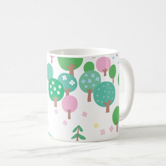 Whimsical Spring Trees Kaffeetasse (VorderseiteRechts)