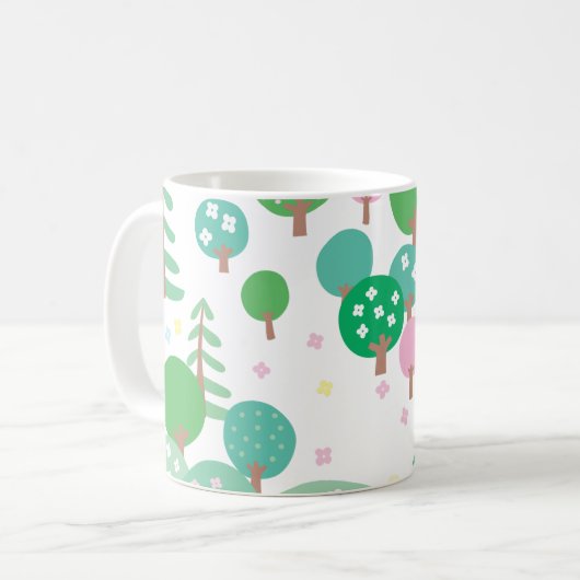 Whimsical Spring Trees Kaffeetasse (Vorderseite Links)