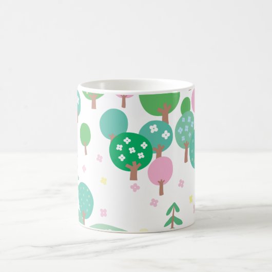 Whimsical Spring Trees Kaffeetasse (Mittel)