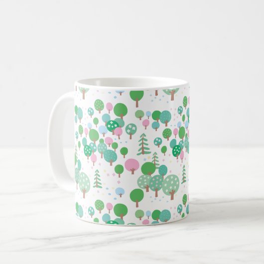 Whimsical Spring Trees Kaffeetasse (Vorderseite Links)