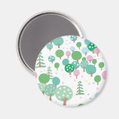 Whimsical Spring Trees Magnet (Vorderseite/Rückseite)