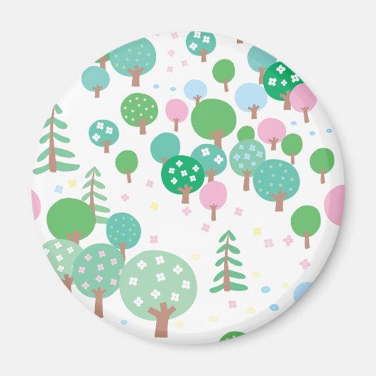 Whimsical Spring Trees Magnet (Vorne)