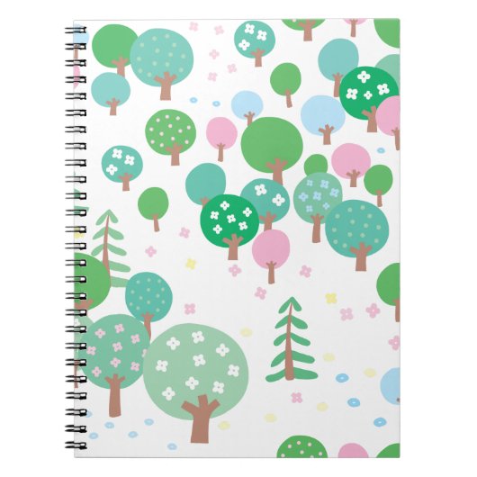 Whimsical Spring Trees Notizblock (Vorderseite)