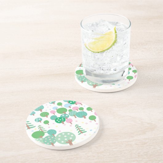 Whimsical Spring Trees Untersetzer (Seite)