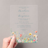 Whimsical Spring Wildblume Wedding Acryleinladungen (Insitu (Handheld))
