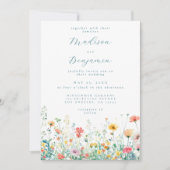 Whimsical Spring Wildblume Wedding Einladung (Vorderseite)