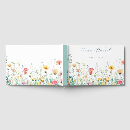 Whimsical Spring Wildblume Wedding Gästebuch (Voll)