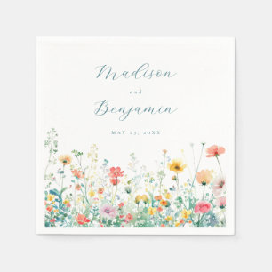 Whimsical Spring Wildblume Wedding Serviette