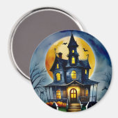 Whimsical Spuk House Circle Magnet (Vorderseite/Rückseite)