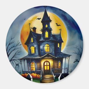 Whimsical Spuk House Circle Magnet