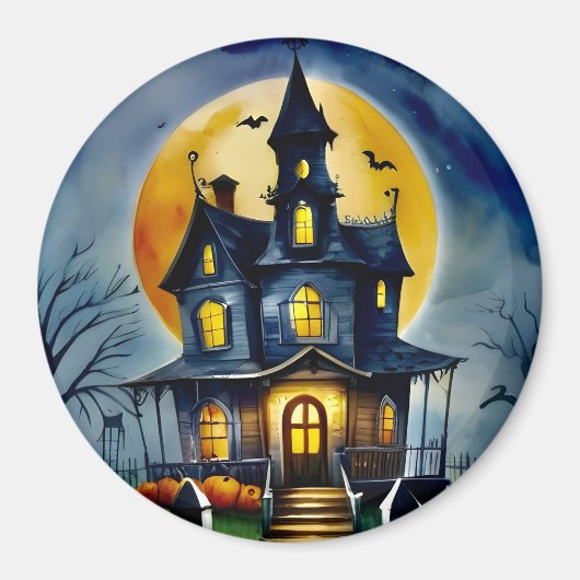 Whimsical Spuk House Circle Magnet (Vorne)