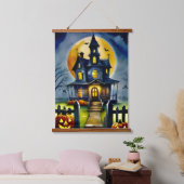Whimsical Spuk House: Panel 26" x 36" Wandteppich Mit Holzrahmen (Schlafzimmer)