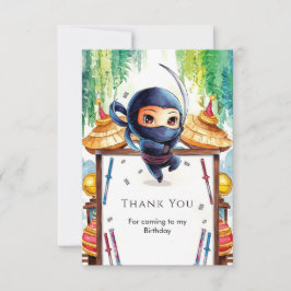 Whimsical Spy Ninja Geburtstag Dankeskarte