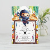 Whimsical Spy Ninja Geburtstag Einladung (Stehend Vorderseite)
