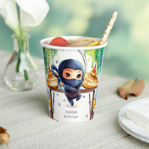 Whimsical Spy Ninja Geburtstag Pappbecher
