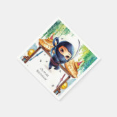 Whimsical Spy Ninja Geburtstag Serviette (Ecke)
