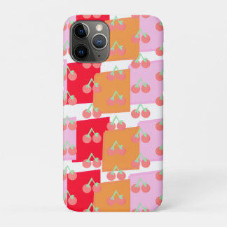 Whimsical Squares Red Orange Pink Cherries Case-Mate iPhone Hülle