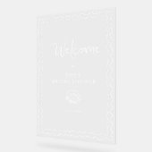 Whimsical Squiggle Hand Drawing Muschel Willkommen Acrylschild (Winkel)