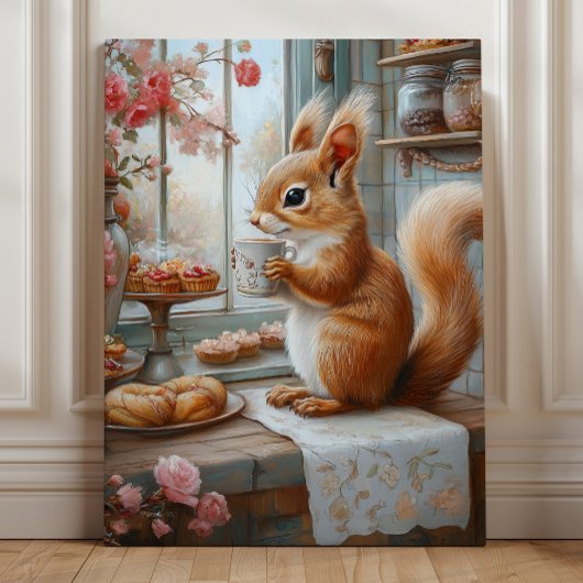 Whimsical Squirrel Café Leinwand Art Collection