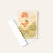 Whimsical Squirrel with Heart Balloons Valentine  Karte