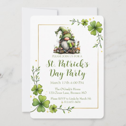 Whimsical St. Patrick’s Day Celebration Invite Einladung (Vorderseite)