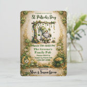 Whimsical St. Patrick’s Day Gnome  Einladung (Stehend Vorderseite)