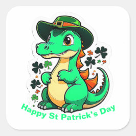 Whimsical St Patrick’s Day Stickers. St. Patty Day Quadratischer Aufkleber
