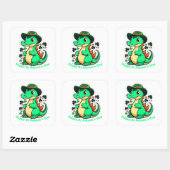 Whimsical St Patrick’s Day Stickers. St. Patty Day Quadratischer Aufkleber (Blatt)
