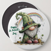 Whimsical St. Patrick's Day Gnom Button (Vorne & Hinten)