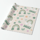 Whimsical St. Patrick's Day Rainbow & Kleeblatt Geschenkpapier (Ungerollt)