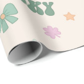 Whimsical St. Patrick's Day Rainbow & Kleeblatt Geschenkpapier (Rolleneckpunkt)